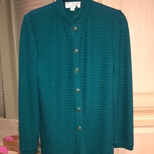 St John knit skirt suit- Teal